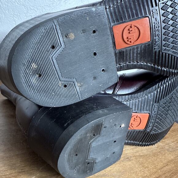 Double-H Zipper Work Boots Men's Size 9.5 EEE WIDE Slip Resistant Soles Burgundy - Picture 12 of 15